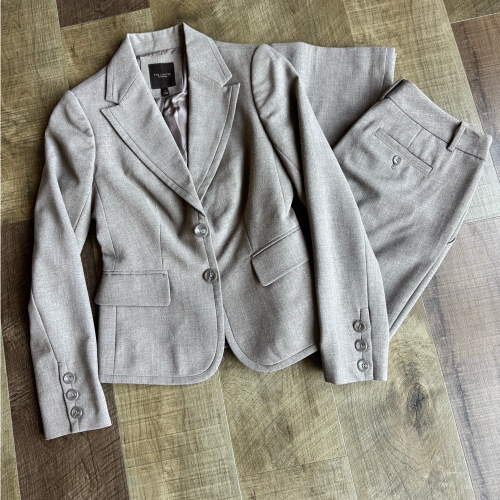 The Limited Taupe Women's Tailored Blazer and Pants Suit